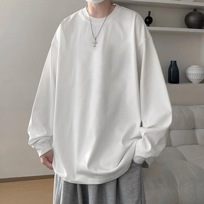 

Мужские повседневные футболки с длинным рукавом, модные однотонные футболки, мужские футболки-шорты, мужские хлопковые футболки, базовые футболки для мужчин XL белый