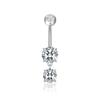 Getta 925 Sterling Silver Custom Body Jewelry Simple Summer Trendy Belly Rings with Zircon Dangle Piercing for Weddings