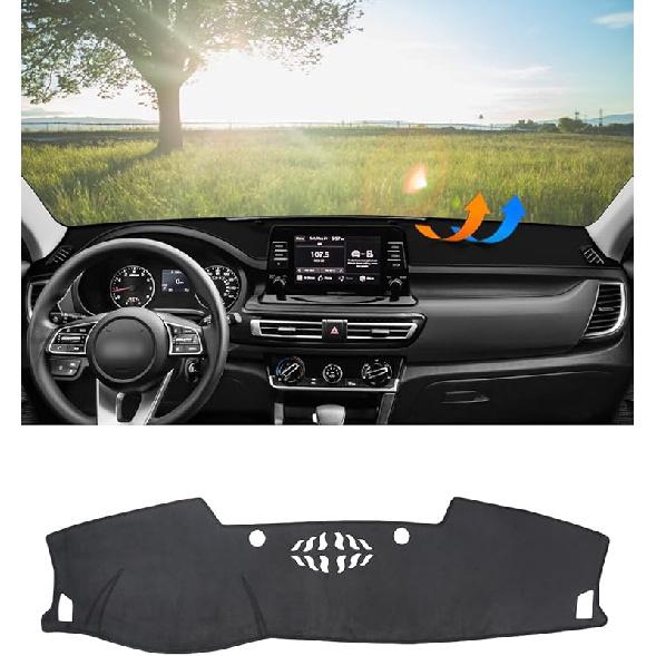 BIBLOZ Dash Cover For Toyota Sienna 2004-2010 Accessories Black Flannel Dashboard Cover Mat Car Dashboard UV Sun Protection