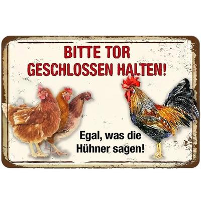 Cluckin'WisdomCo Zabawny Kurczak Vintage Znak | 'Ignoruj, Co Mówią' Sztuka Metalowa | Rustykalny Wystrój dla Stodoł i Wybiegów dla Drobiu