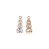 Golden Plated Graduated Clear Zircon Charms, Jewelry Making Supplies