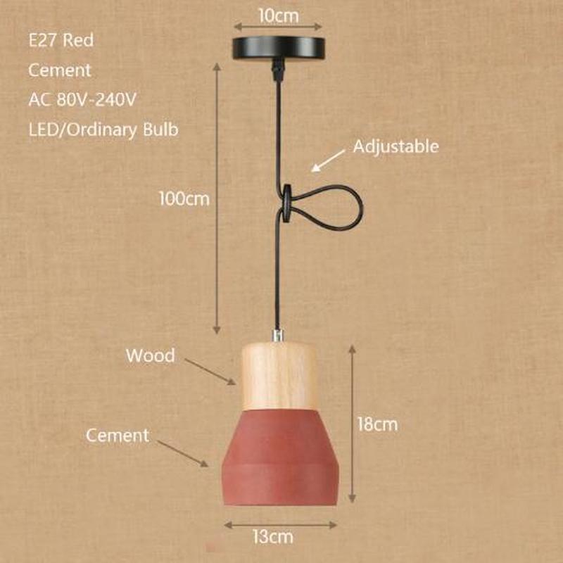 Lustre pequeno moderno industrial de cimento madeira maciça restaurante cozinha café bar