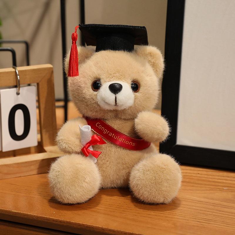 Graduation Bear Doll Doctor Hat Bachelor'S Uniform Teddy Bear Plush Toy Bachelor'S Graduation Commemorative Gift Can Be Added Logo