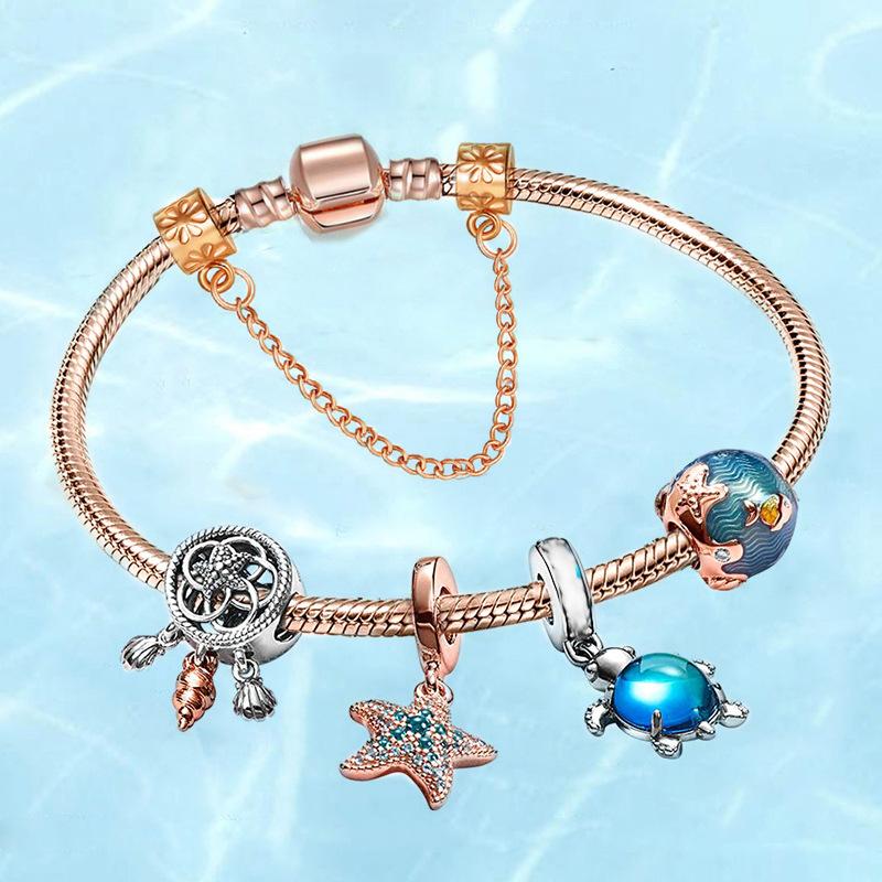 New Ocean Series Leather Rope Charming Women's DIY Exquisite Beaded Bracelet