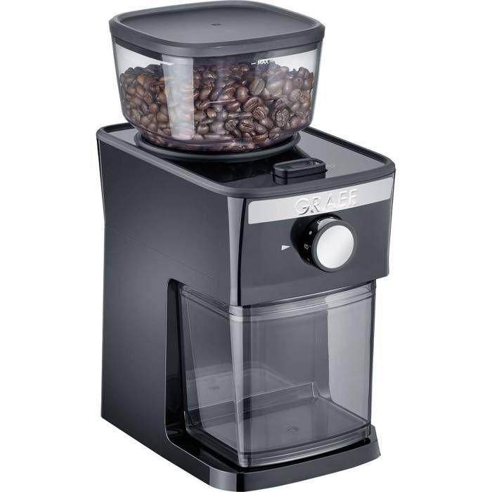 Graef CM252 CM252EU Moulin à café noir moulin à disque en acier inoxydable