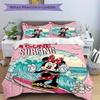 3pcs Gone Surfing Minnie Mouse Quilt Cover Set (1 Quilt Cover + 2 Pillowcases Without Pillow Core), High-Definition Printing for Home and Dormito