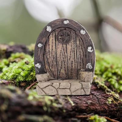 3Pcs Small Wood Door Picture Frame Accessories Rustic Resin Crafts Mini Landscape Naments Home Decor Tree Stump Decorations