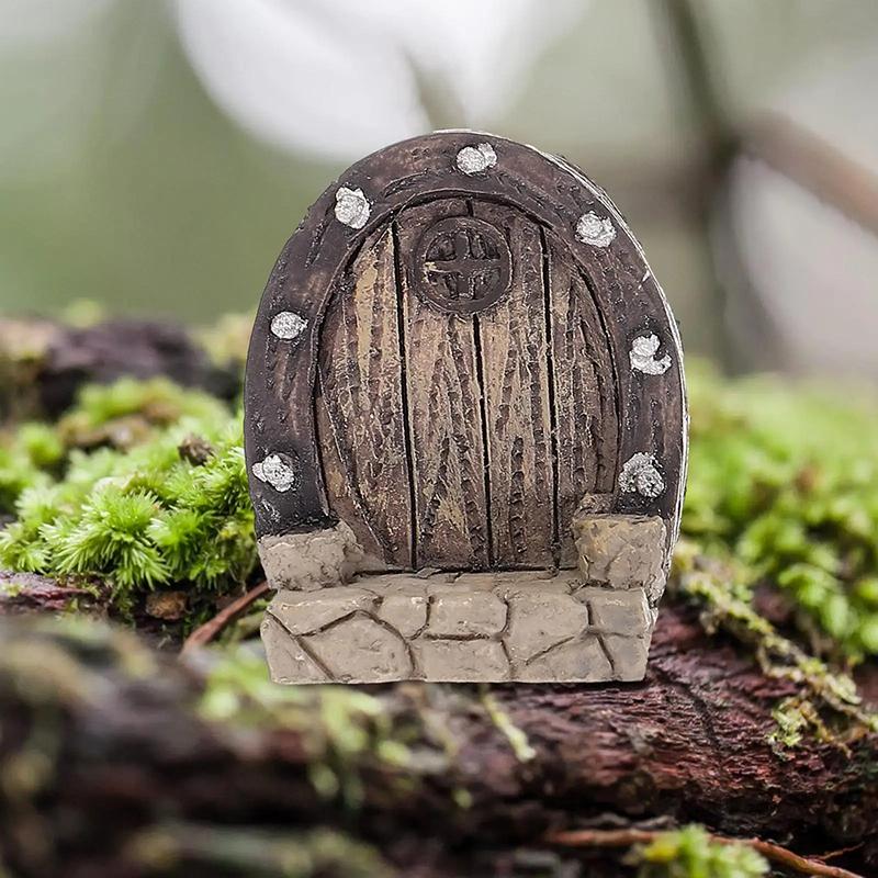 3Pcs Small Wood Door Picture Frame Accessories Rustic Resin Crafts Mini Landscape Naments Home Decor Tree Stump Decorations