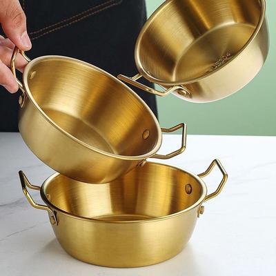 Bol de cuisine coréen en acier inoxydable 304 avec poignée, bol de riz, plat d'assaisonnement pour sauce, bol de service pour aliments, vaisselle de cuisine