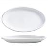 Jiubing Čistě bílý keramický oválný talíř na ryby se silným okrajem