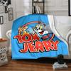 1pc Tom Jerry Flannel Throw Blanket Lightweight Soft Warm All Season Blanket for Sofa, Bed, Travel,L1028109