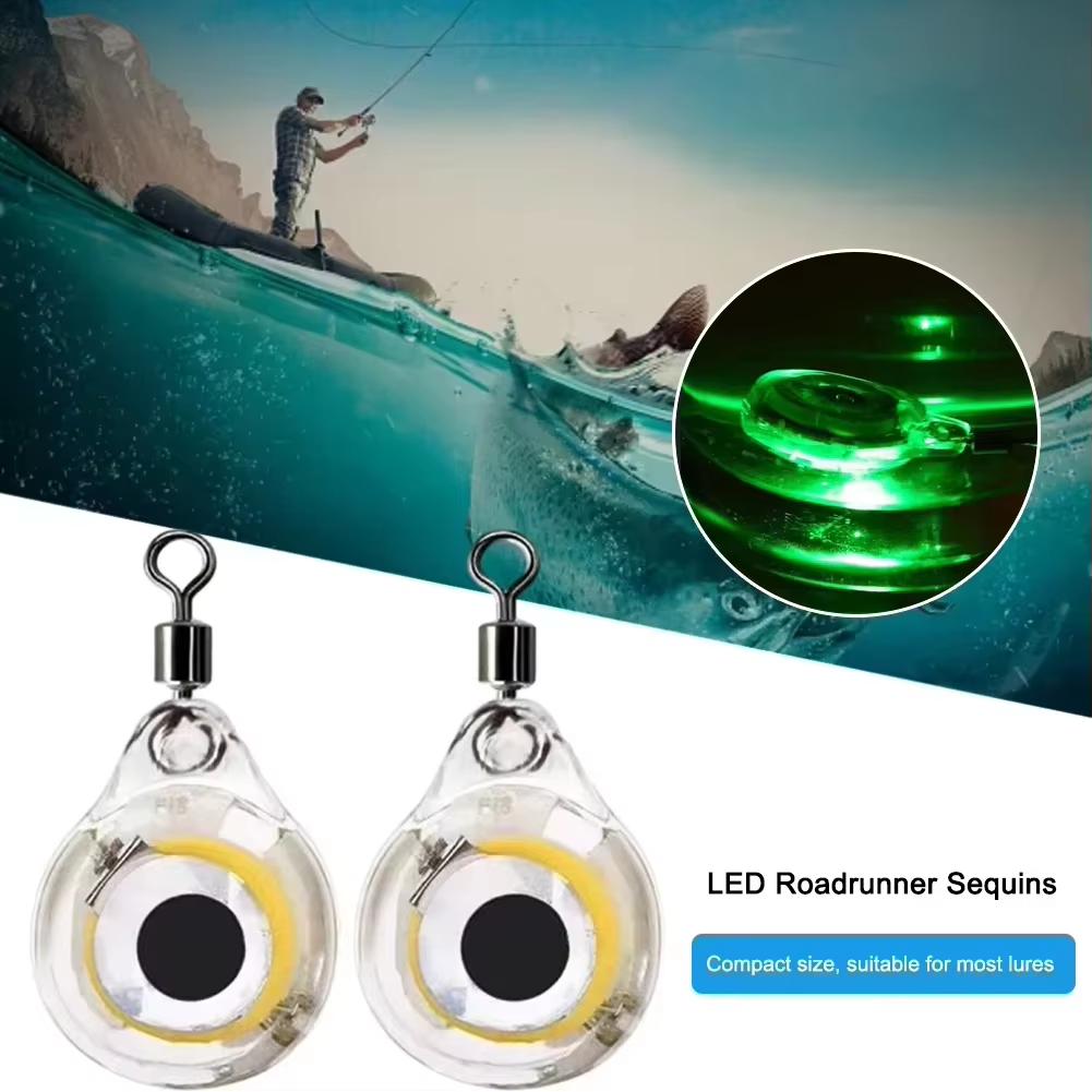 1Pcs LED Deep Drop Fishing Attraction Lure Underwater Eye Shape Fishing Squid Bait Fish Lure Light Flashing Lamps Pesca Lure