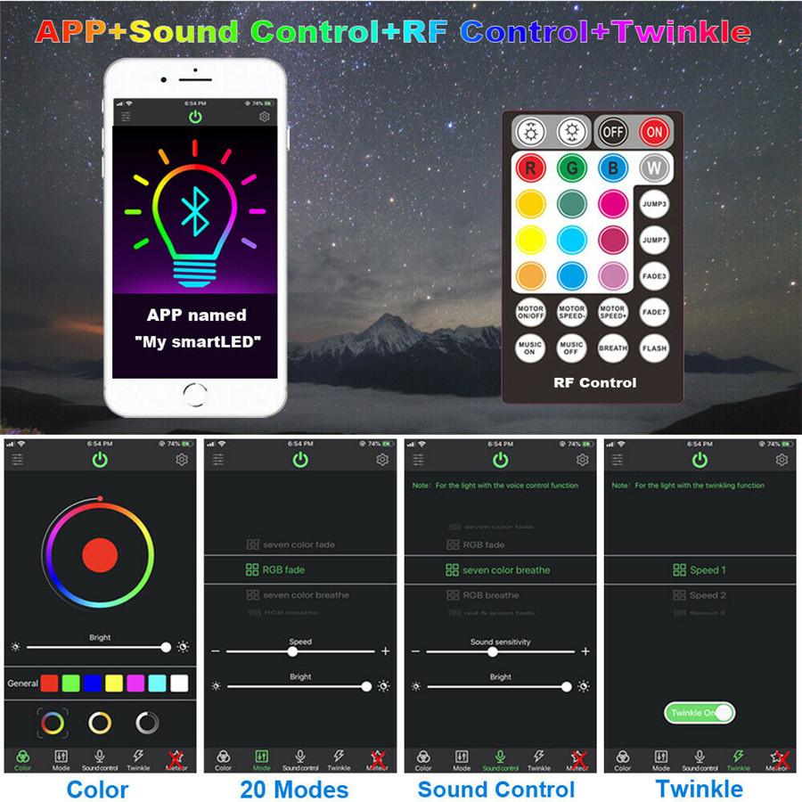 Twinkle Fiber Optic Lights Smartphone Bluetooth APP Control 12W Music Remote Control