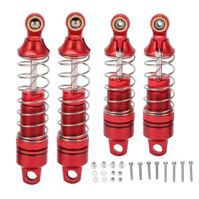4pcs Shock Absorber Aluminum Alloy RC Spring Damper Set for Losi Mini T 2.0 2WD 118 TruckRed