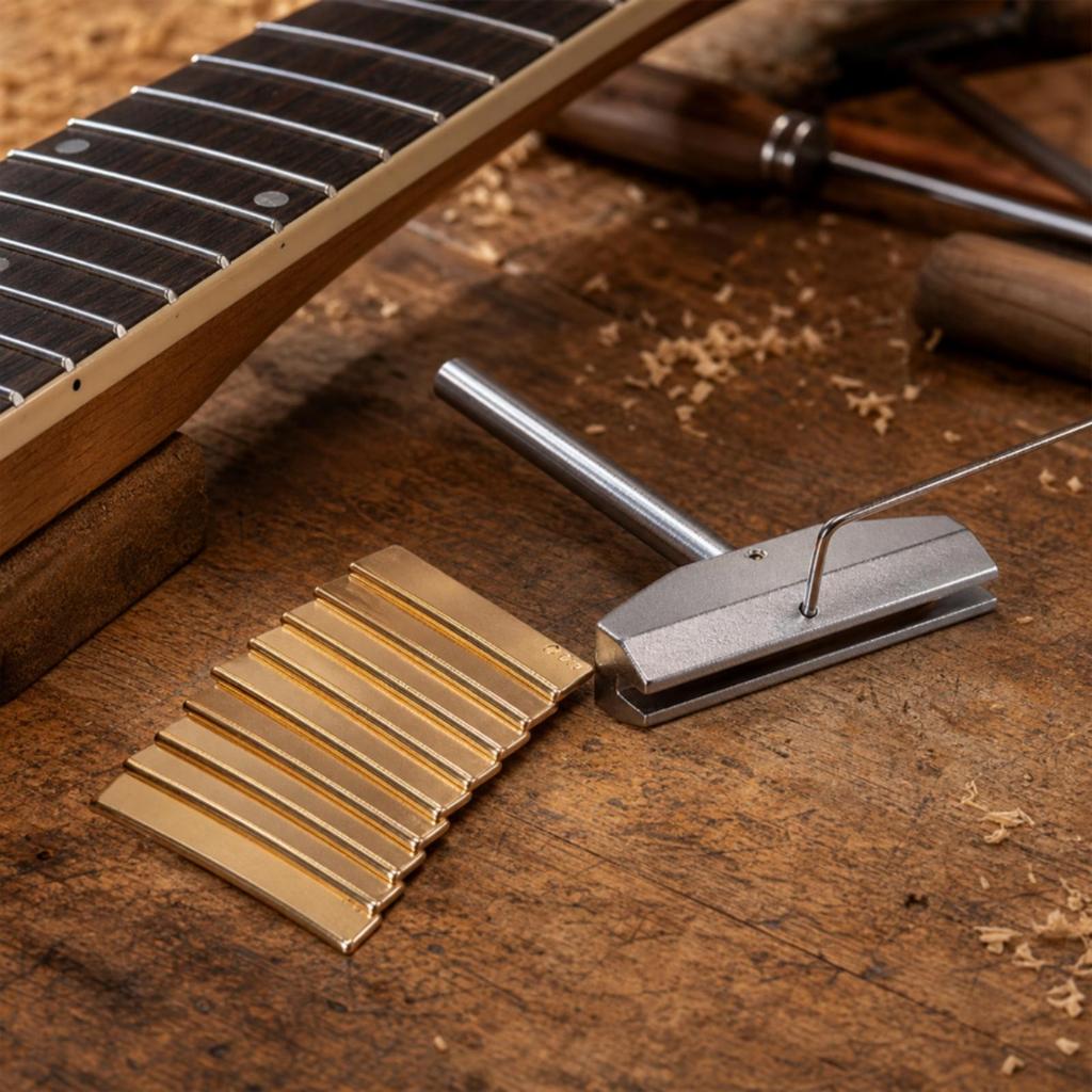 Fret Installation Tool Interchangeable Press with Curve Inserts Compact for