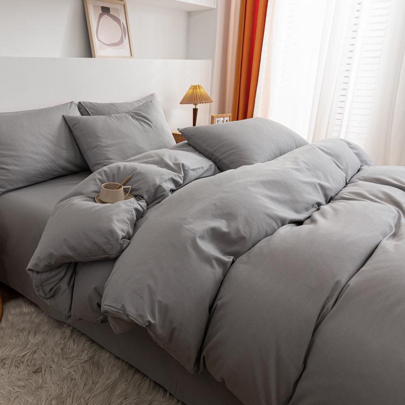 

Роскошный однотонный комплект постельного белья из чистого хлопка, 3 предмета: Включает пододеяльник и простыню на резинке 1.0m Bed Flat 3-Piece Set - For 150x200cm Duvet