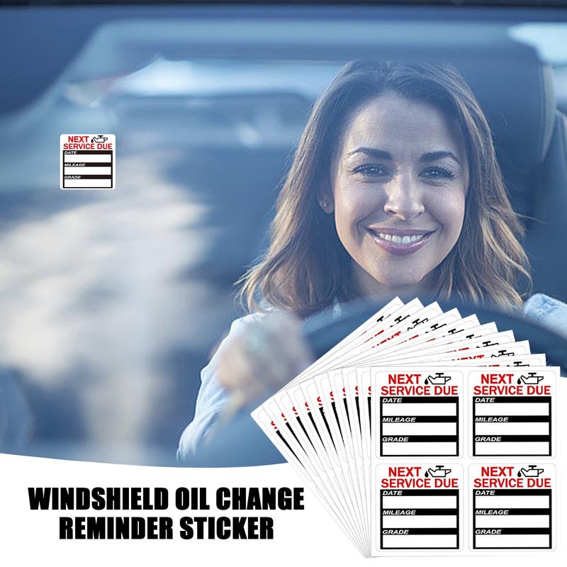 Oil Change Window Stickers 40PCS 2x2 Inch Service Reminder Stickers Windshield Stickers Next Service Due Labels Easy To Write On