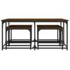  Coffee Tables, Nestable, 5 Pcs, Brown Oak