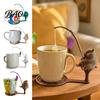 Hamster Coaster Fishing Animal Tea Bag Holder, 3D Printed Heat-Resistant Coaster, Accessory for Turtle Cup and Coffee Mug, Gift Lovers & Enthusiasts