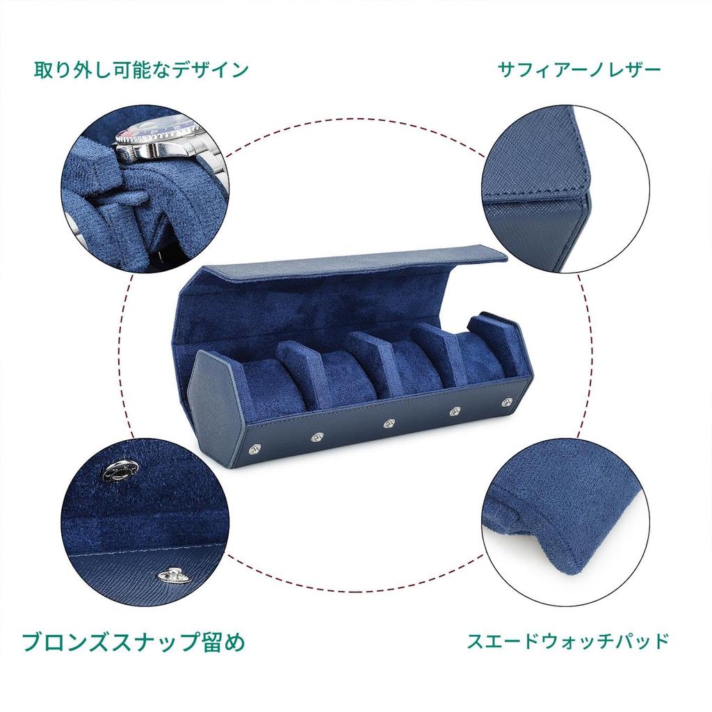 Family Watch Roll for 4 Hexagonal Retro Watch Case Genuine Leather Watch Case Watch Storage Box Luxury Velvet Interior Leather Metal Rubber Watch