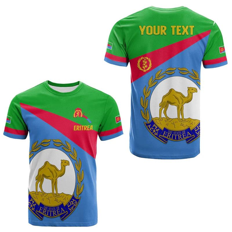 New Eritrea Football Jersey T Shirt Men's Sports Tees Eritrean Flag Graphic Oversized Tops Unisex Casual T-shirts Team Uniforms