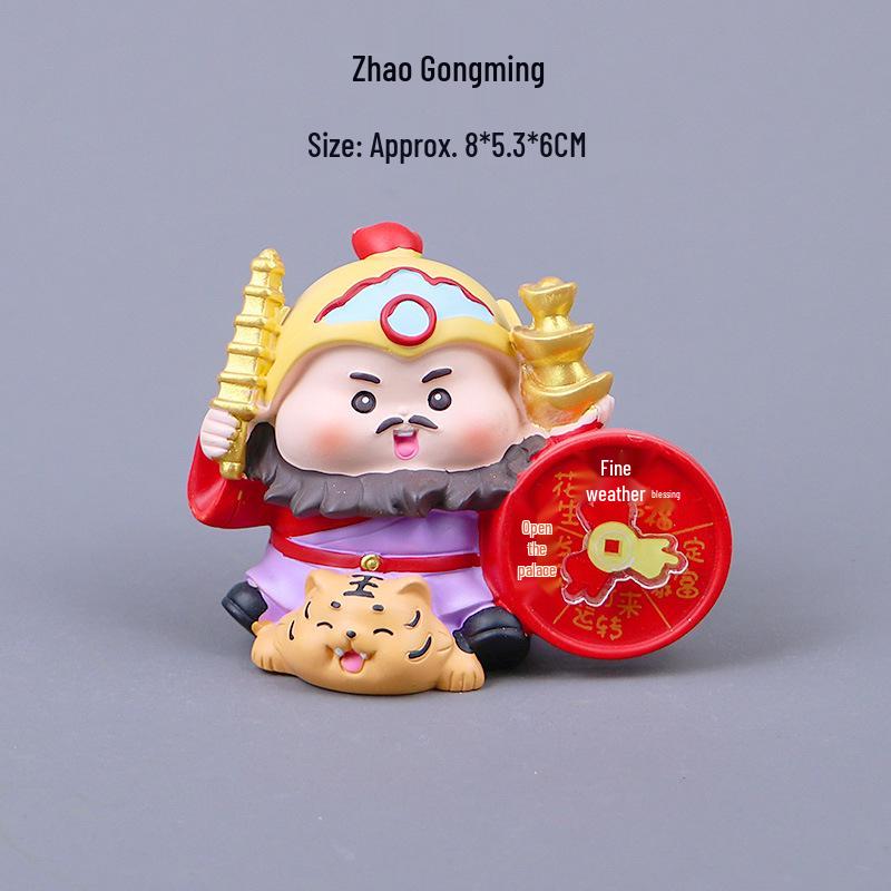 Zhong Kui Five Roads God of Wealth Ornament: Chinese Style Good Luck Gift for Home, Office, or Car Decoration.