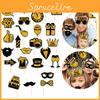 Premium 2024 New Year Party Photo Props 25 Cards 25 Bamboo Sticks Adhesive Included