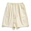Shorts Masculinos Casuais Largos Estilo Japonês para Trabalho, Combinação Total, Verão, Cor Sólida, Pregueados, Comprimento até o Joelho