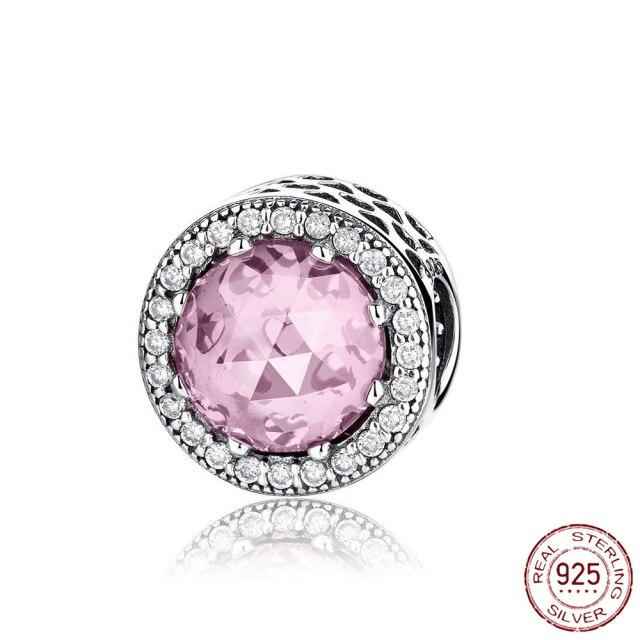 Nouveau 925 En Argent Sterling Rose Fille Garçon Rose Étincelle Entretoise Clip Charme À Perles Original De Mode Bracelet Bijoux À Bricoler Soi-Même Pour Les Femmes