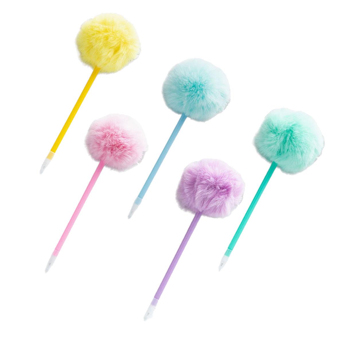 

5 шт. шариковая ручка Furry Pom офисные школьные принадлежности 1,0 мм гладкая для письма для мальчиков и девочек студентов взрослых ведение дневника 2