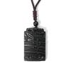 Natural Obsidian Serenity Pendant: Unisex Large Ethnic Water Drop Necklace