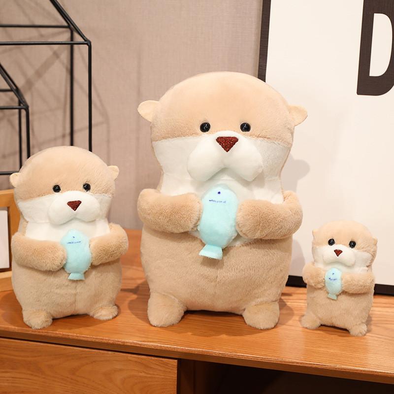 Plush Otter Toy Companion Animal Pillow Hug Fish Pendant Bedroom Decoration Gift