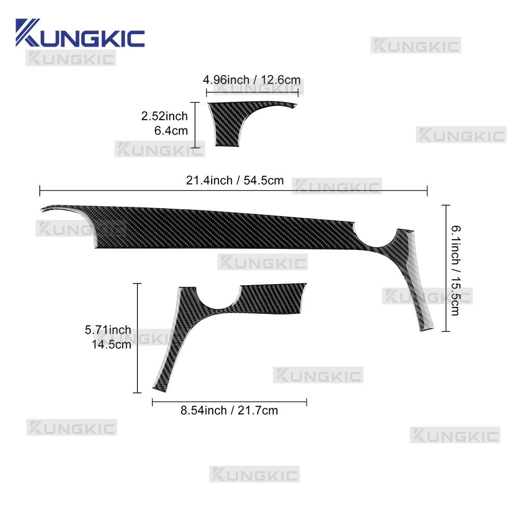 For Abarth 595 595C /695 695C/ Fiat 500 500C 2016 2017 2018-2025 500e 16-19 Real Soft Carbon Fiber Sticker Car Instrument Strip