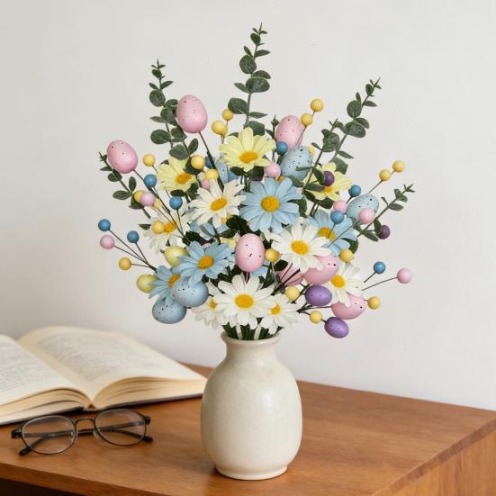 Easter Egg Stems Spring Artificial Floral Picks Simulated Foam Egg Branch for Home Vase Filler Table Centerpiece