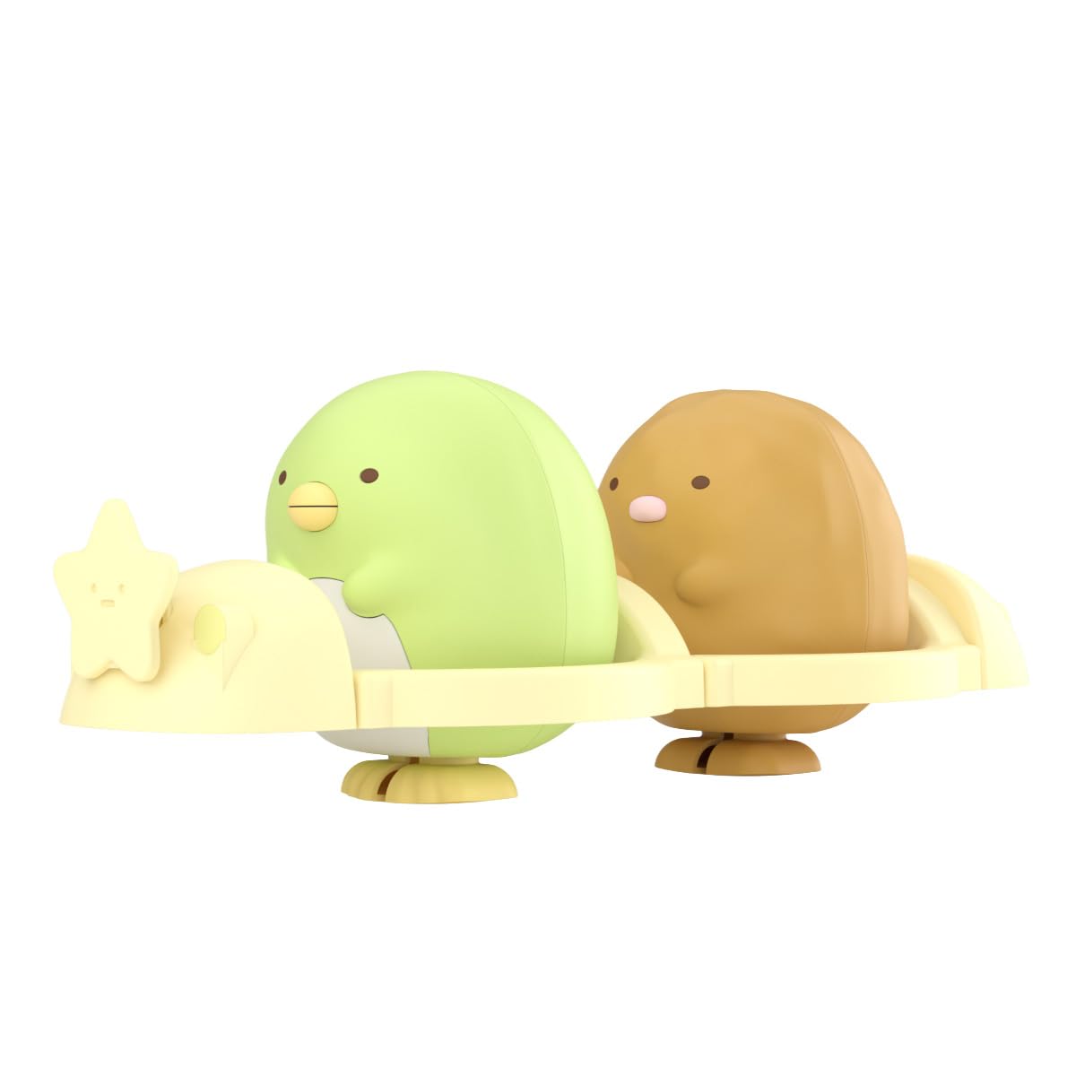 Aoshima Bunka Kyozai Easy Plastic Model Sumikko Gurashi No. SU-07 Penguin and Tonkatsu Non-Scale Model Kit