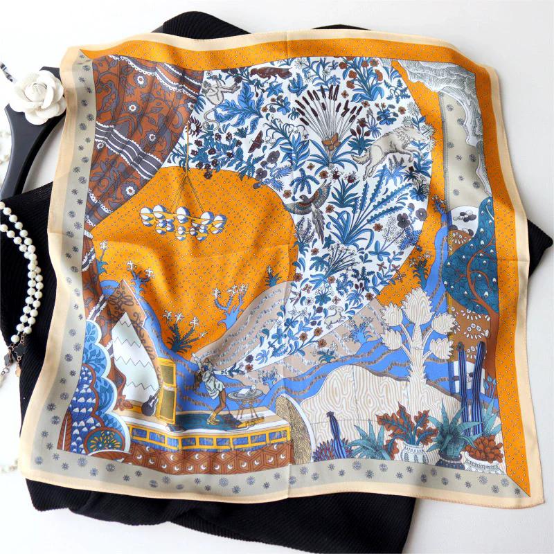 

Новый 100% натуральный шелковый шарф, шейный платок, женский платок-бандана, женский хиджаб, шаль, квадратный платок Real Silk 53x53cm