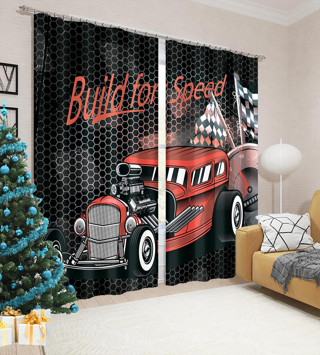 

Шторы на окна с изображением гоночных спортивных автомобилей для гостиной, спальни для мальчиков, 2 шт., шторы для гостиной, запустите свои двигатели, бесплатная доставка, шторы (50Wx50H)x2(CM)&Grommet Top