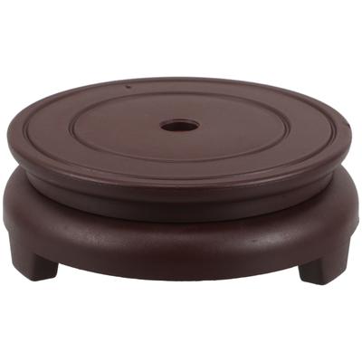 Flower Pot Base 8Cm Red Resin Round Stand For Vase Bonsai Fishbowl Crystal Ball Display Indoor Plant Holder Decorative