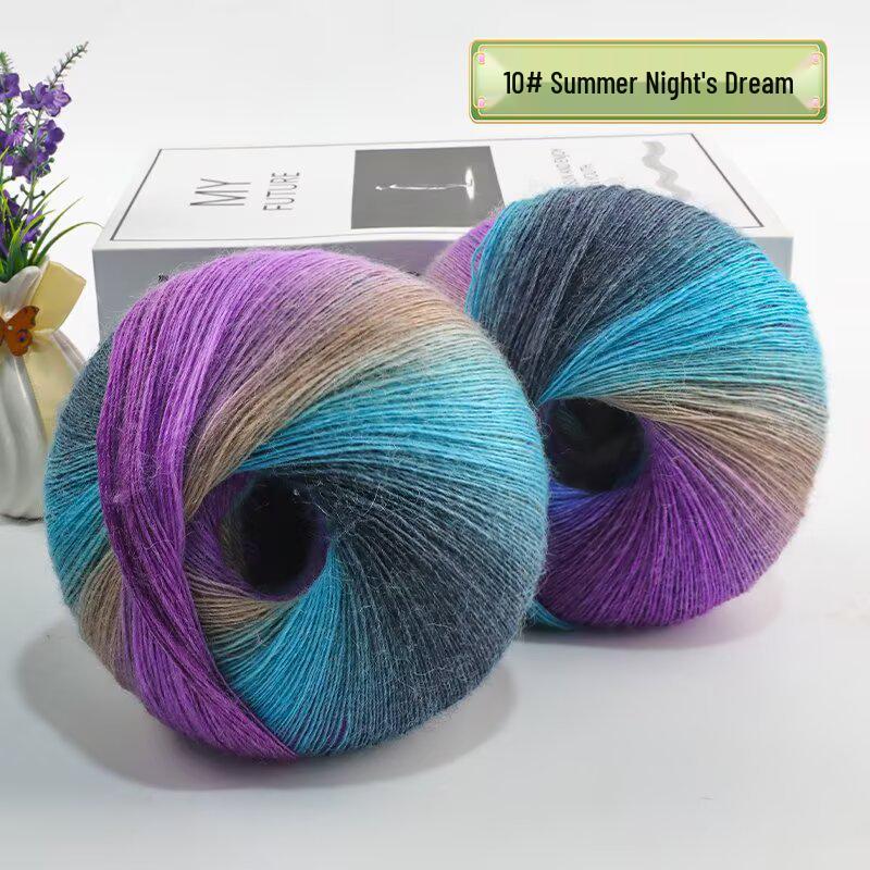 Rainbow Gradient Dyed Yarn 200g - Perfect for DIY Knitting Shawls, Scarves, Sweaters & Coats