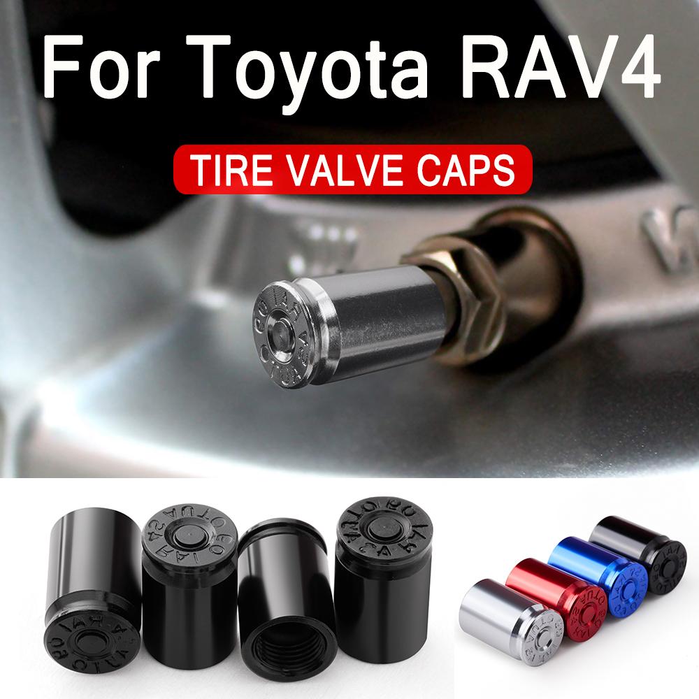 QECB8 4PCS For Toyota RAV4 Guangtong GTQ6440 XA10 1995~2000 Accessories Car Wheel Tire Valve Caps Tyre Stem Covers Airdust Waterproof