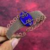 Lapis Lazuli Cuff Bracelet Copper Wire Wrapped Adjustable Bangle Gemstone Jewelry