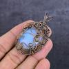 Natural Milky Opal Gemstone Handmade Copper Wire Wrap Jewelry Pendant 2.36" W6E26