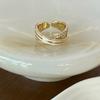 Retro Rose Shell Pearl Ring Female Colorful Sugar Cube Ring  Personality Adjustable Wave Pattern Ring Jewelry Gift