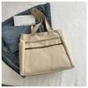 Large Capacity Canvas Tote Bag Street Style Shoulder Bag Chic College Student Commuter Crossbody Purse