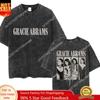 Gracie Abrams The Secret of Us Tour Washed T-Shirts Men Women Women Vintage Fashion Album T-Shirt Oversized Cotton Y2k T Shirts