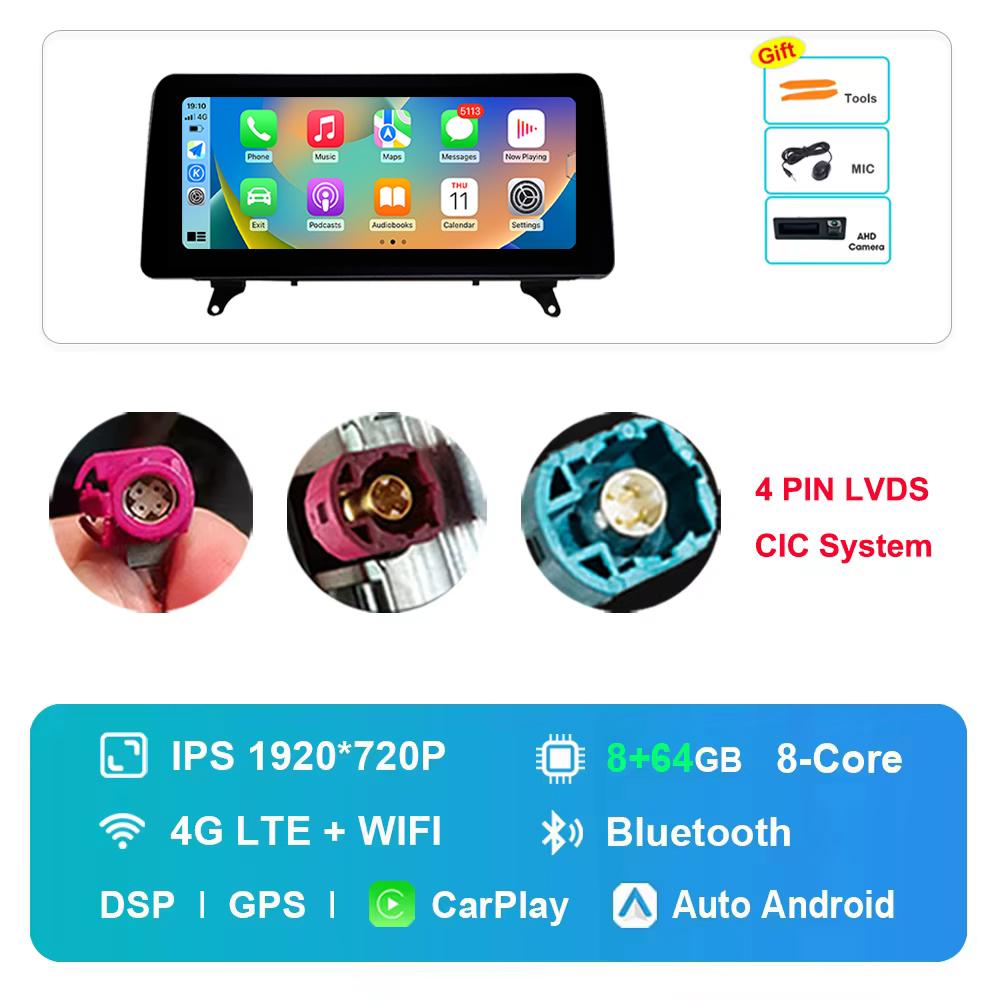 12.3 inch for BMW X5 E70 X6 E71 2007 - 2013 CCC CIC System GPS HD Touch Screen Android Car Radio Multimedia Player