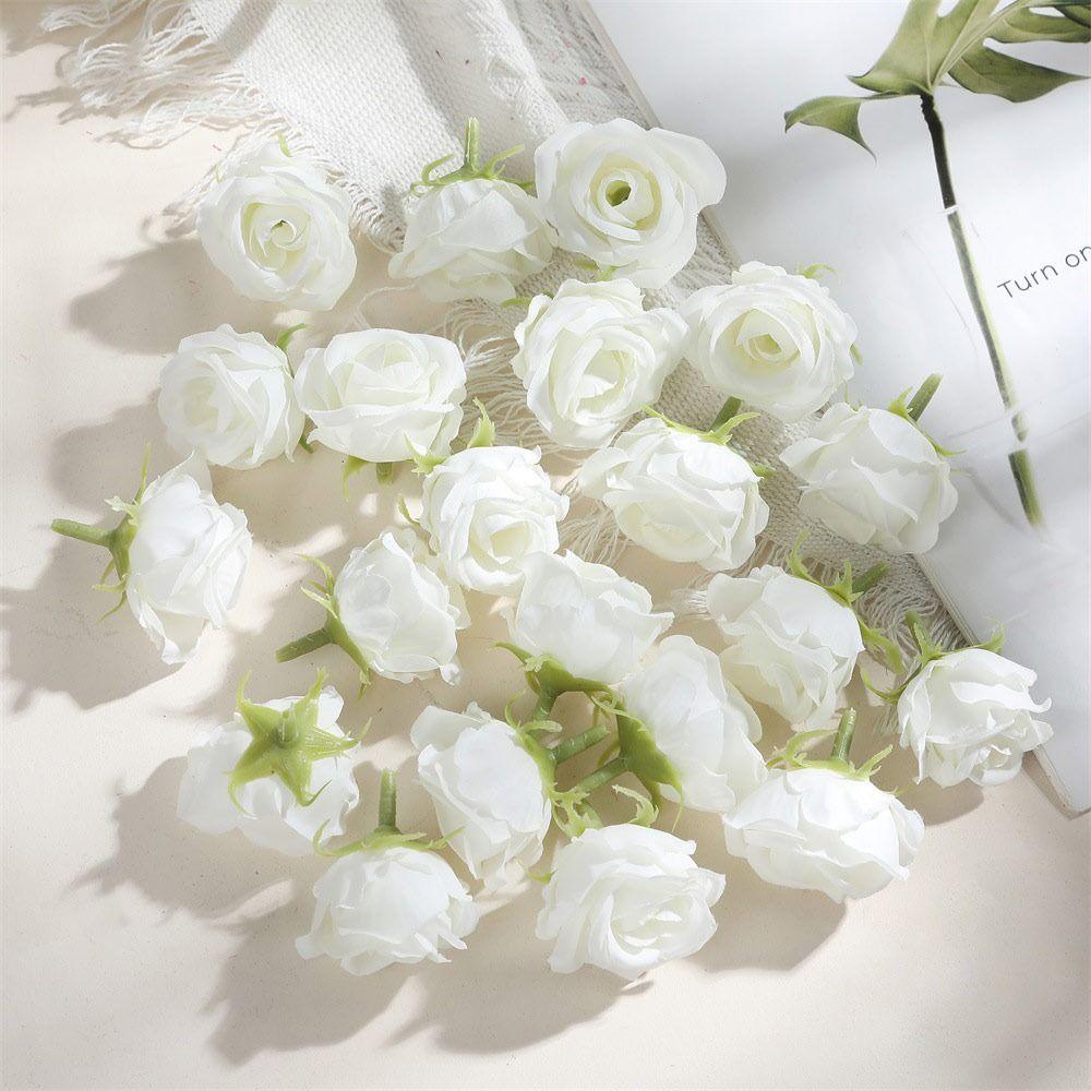 1pc Silk Artificial Flowers Table Wreath Realistic Rose Flower Head Diy Craft Soft Home Decoration Photography Props