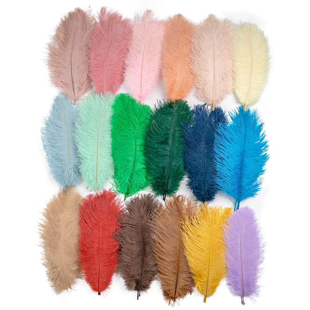 10Pcs/Lot New Colored Ostrich Feather for Crafts Wedding Decoration DIY Holiday Carnival Wedding Plumas Bulk Accessories 15-40CM
