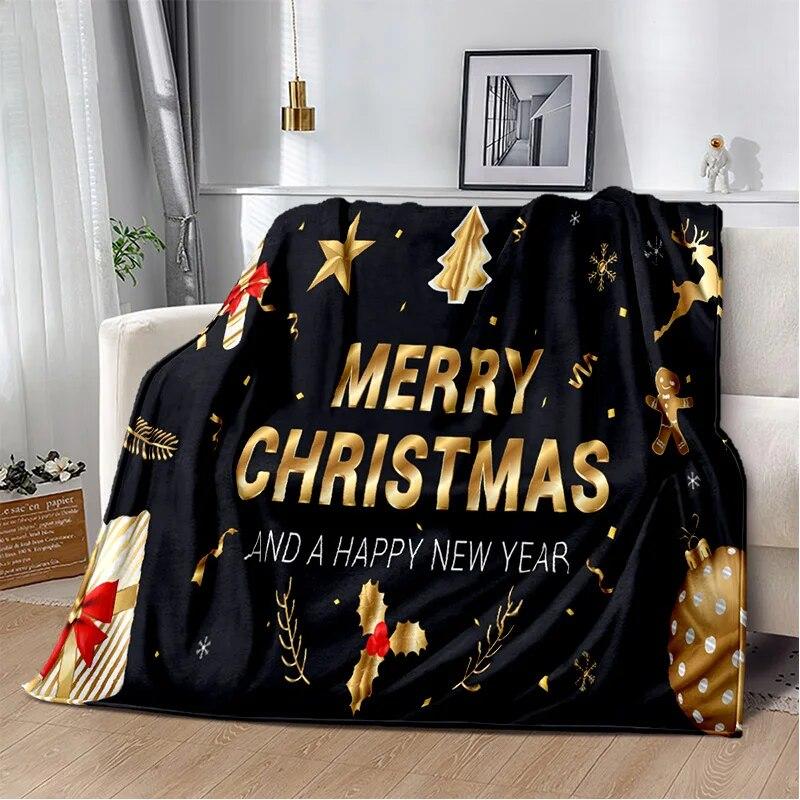 Desene animat Moș Crăciun Pom de Crăciun Fericit Cadou pentru copii Pătură moale de pluș, pătură de flanel Pătură pentru sufragerie dormitor canapea