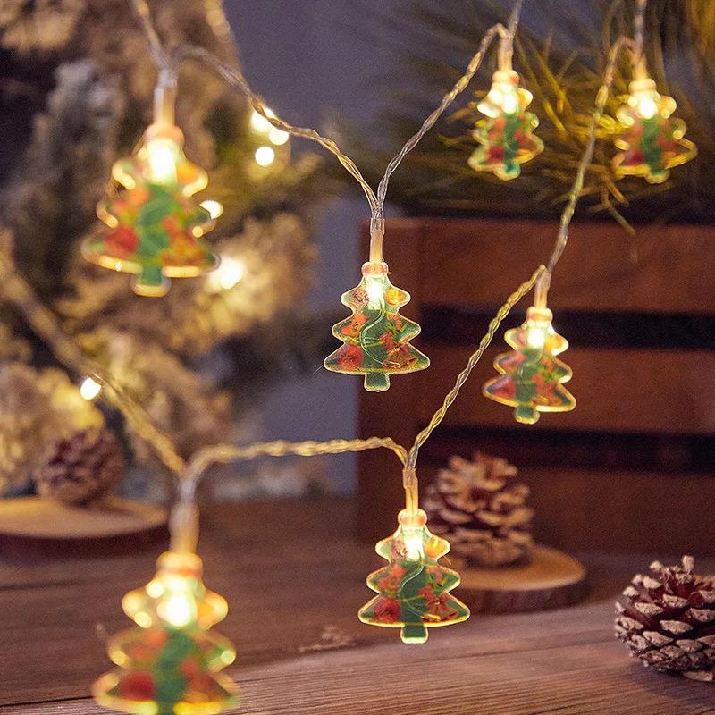 Christmas Decoration Lights – Santa Claus, Snowman, Reindeer, "Merry Christmas", New Year Decorative Supplies, 10-LED